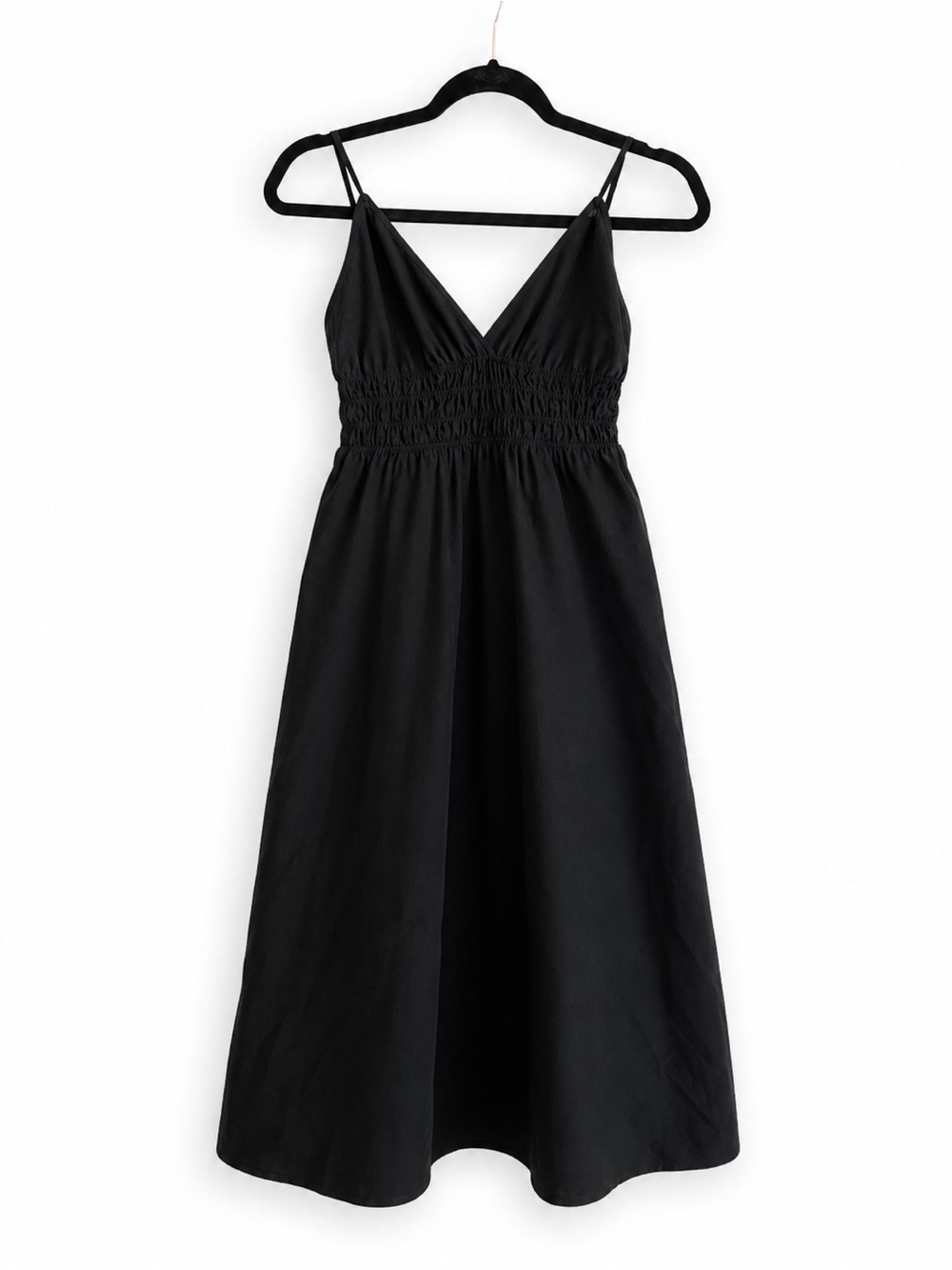 Alter’d State Black Midi Dress Size Small – Adjustable Straps Smocked Waist